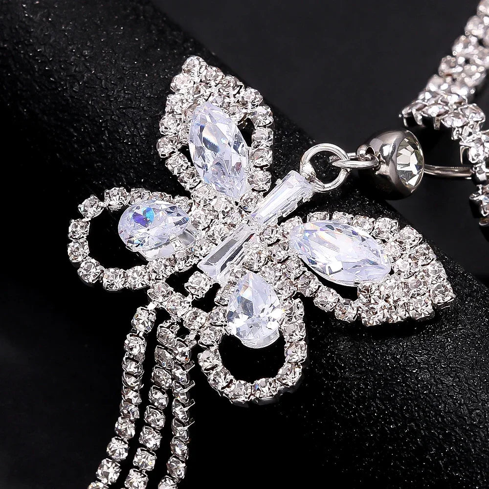 Shiny Rhinestone Butterfly Tassel, Chic Waist Chain, Sexy Beach Navel Belly, New Fashion Piercing Body Chain, Kind Jewelry Accessories for Girls