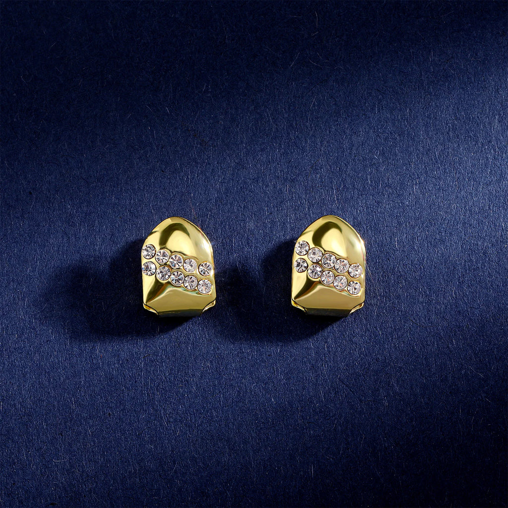 TOPGRILLZ New Gold Color Plated Hip Hop Single Teeth Grillz Cap Top Tooth GRILLZ for Halloween Christmas Party Jewelry,Gift