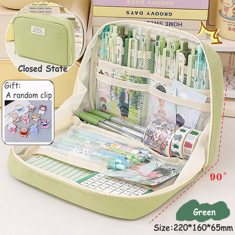 Large Capacity Pencil Case Kawaii Pencil Boxes for Girls Cute Korean Stationery School Supplies Pen Pouch Organizer