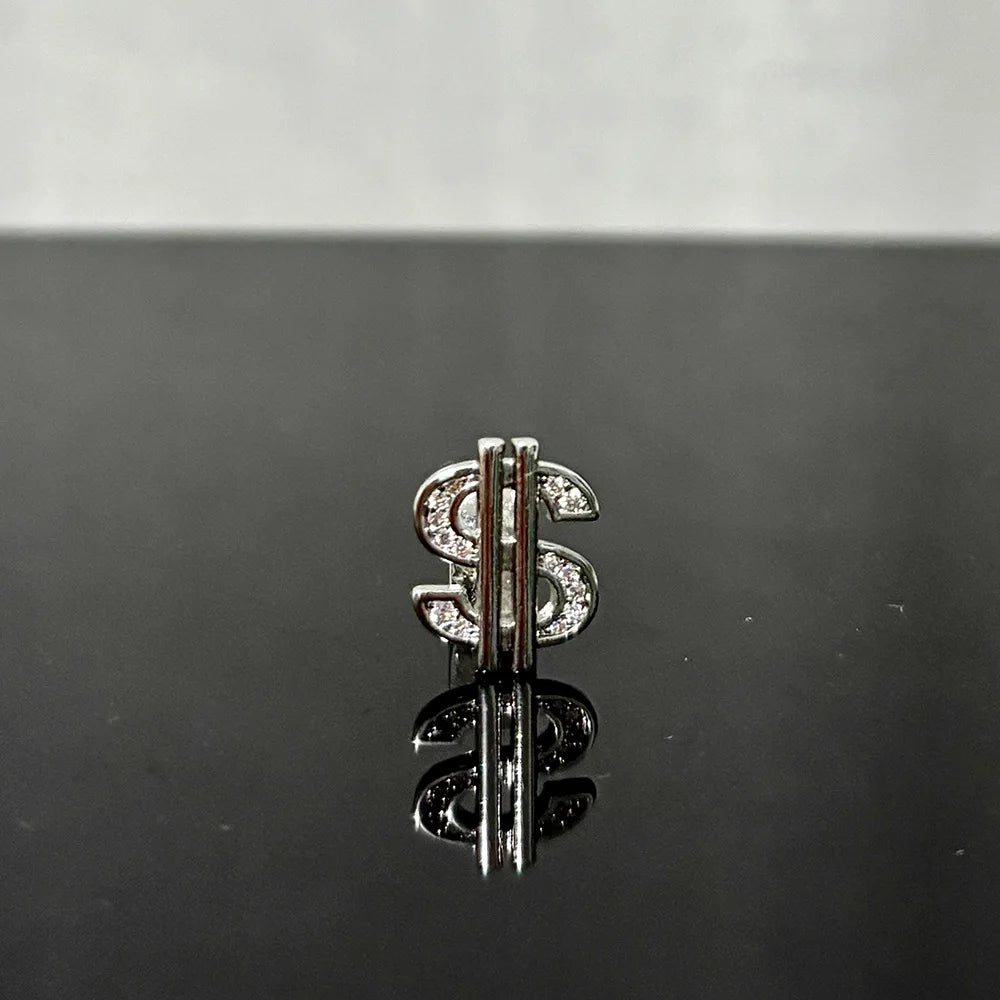 Cubic Zircon Dollar Teeth Grillz, Hip Hop Punk CZ Stone Tooth, Pretty Caps For Women Men, Jewelry Rapper Gift Cosplay