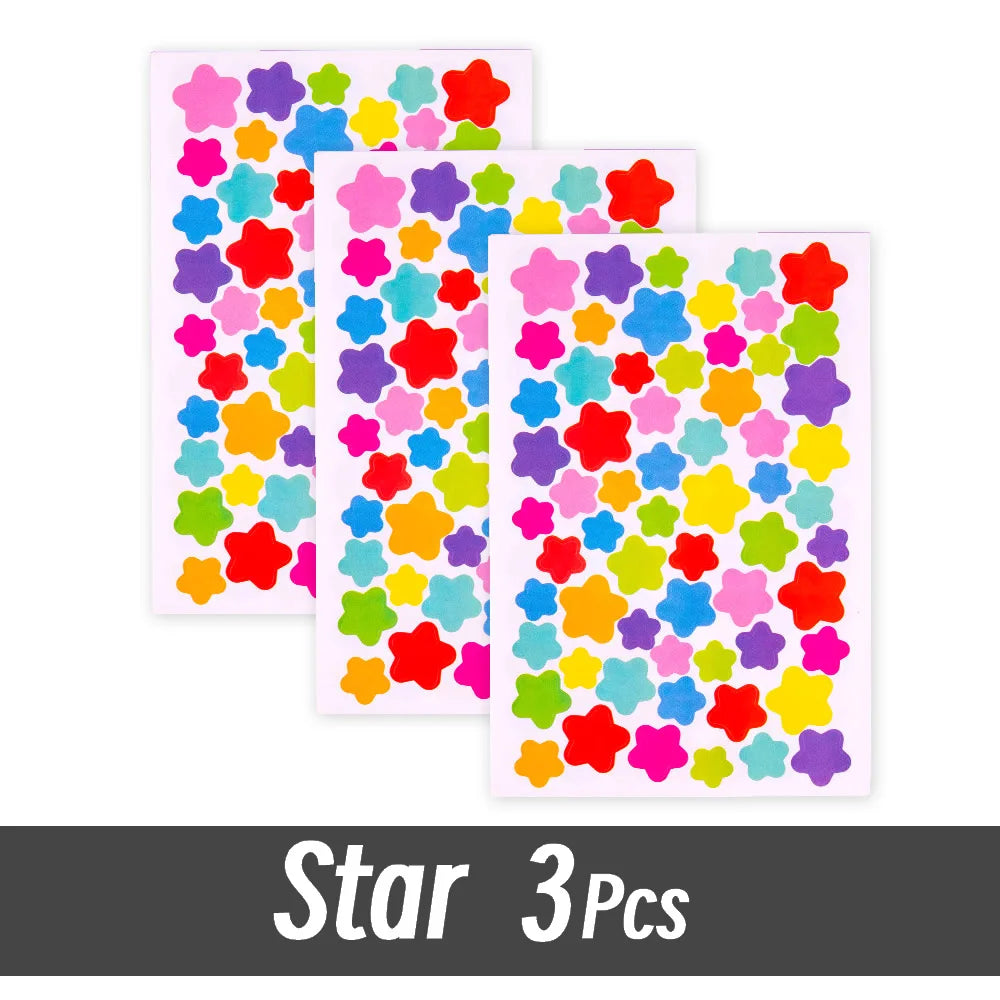 4200 Sheet Heart/Circle/Stars Reward Sign Stickers Pack DIY Skateboard Suitcase Stationery Decals Decor Phone Laptop Gift Toys