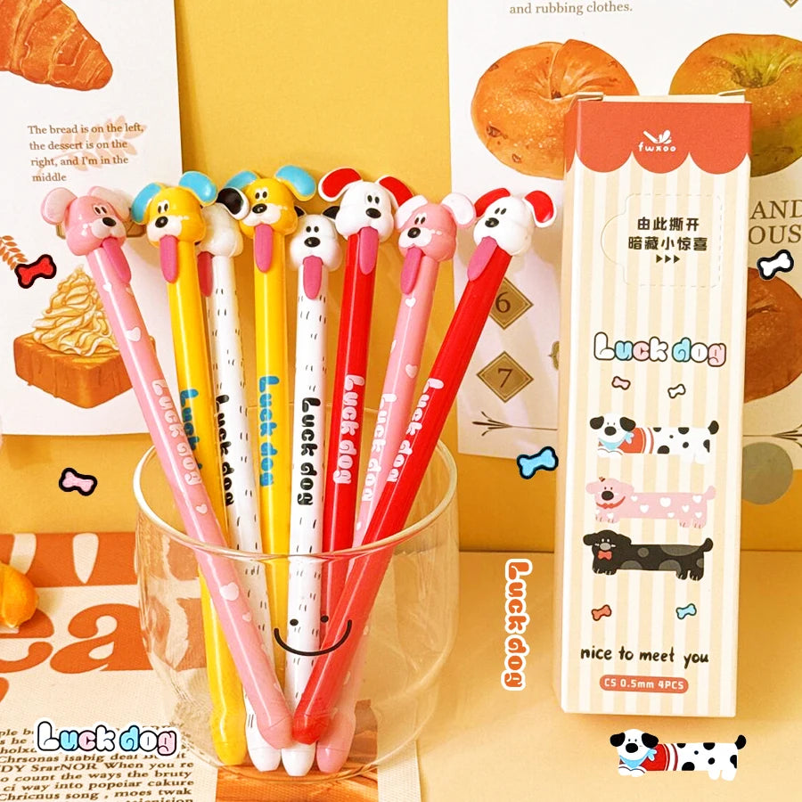 The Best Kawaii Stationery Aesthetic stationery supplies school items carton dog gel pens, cute Funny pens Ballpoint pen For Children, Elegant pens Gift For Students