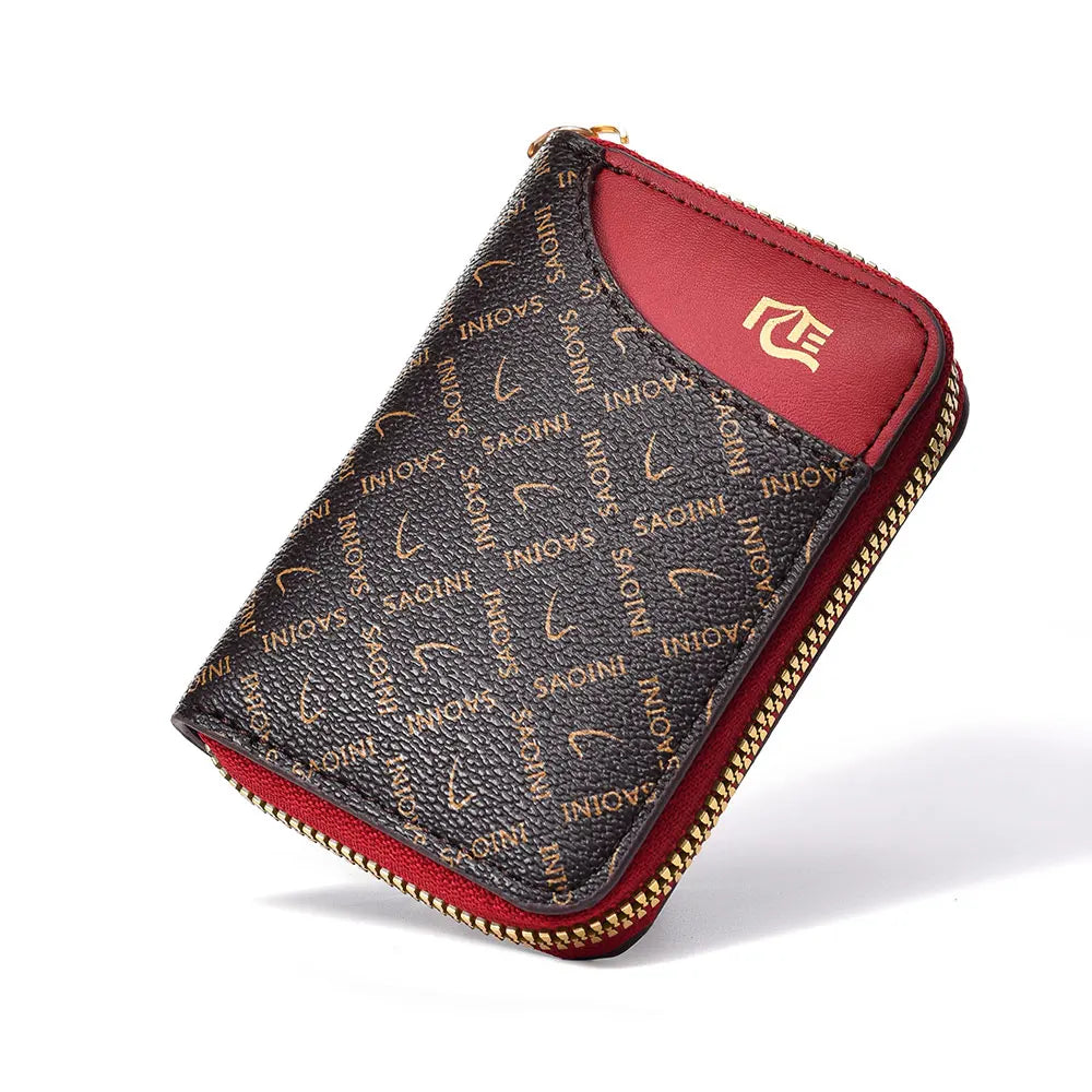 New Girl's Small Wallet Premium Sense Personality Lady, Credit Card Holder Fashion Multi-Slot Zipper Credit Card Wallet  Women's