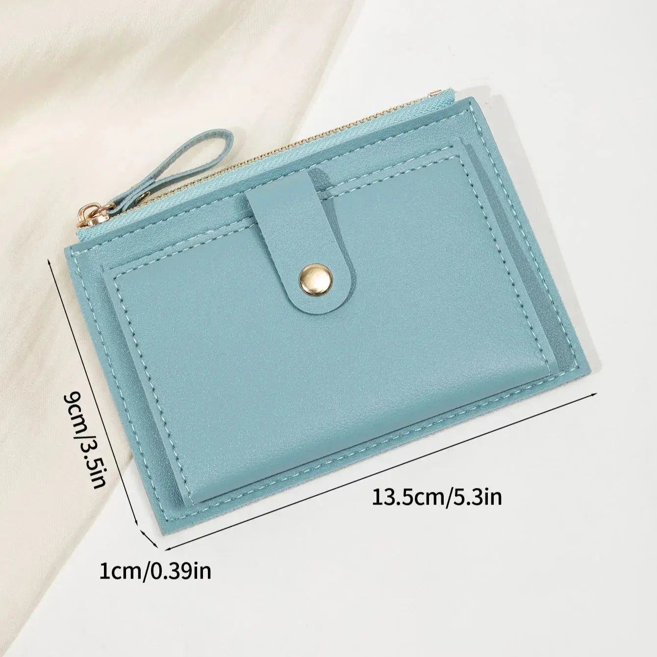 Adorable Minimalist And Fashionable Women's Short Card Bag, Thin Mini PU Leather Wallet, Amazing women's credit card holder wallet, Stunning Trendy Practical Gift For Cute Girls, Lovely Pink Wallet, Nice Blue Color, Kind Pink
