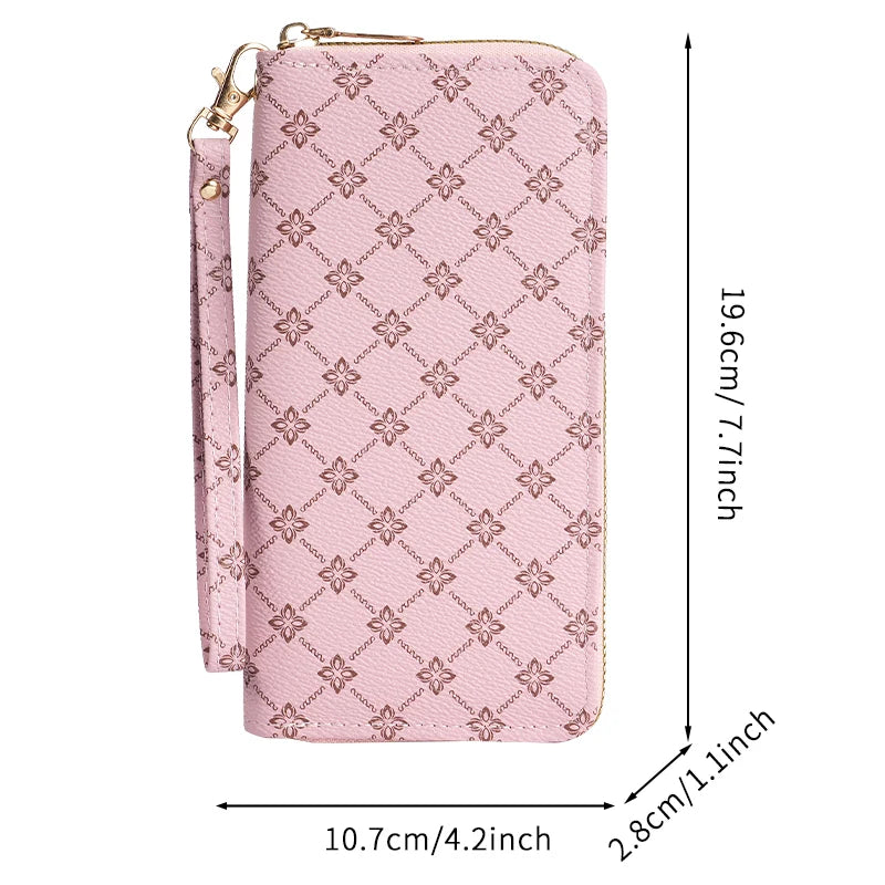 New European and American trend printing long large-capacity multifunctional wallet clutch wholesale bag, Great Gift For Her