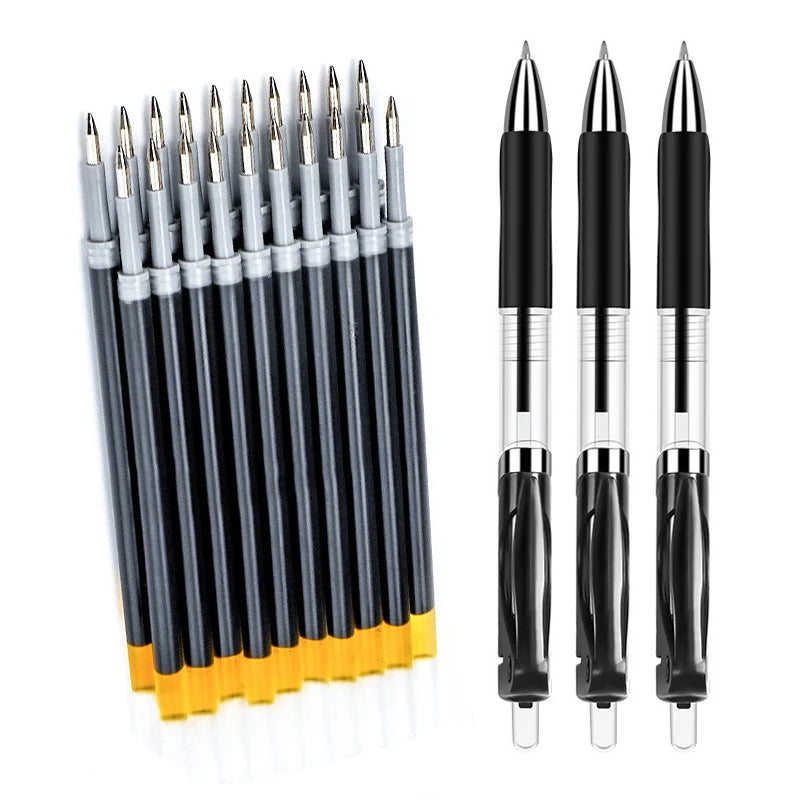 Retractable Ballpoint pen Set Black/red/blue ink for writing 0.5mm Gel Pen refills Office accessories school supplies Stationery