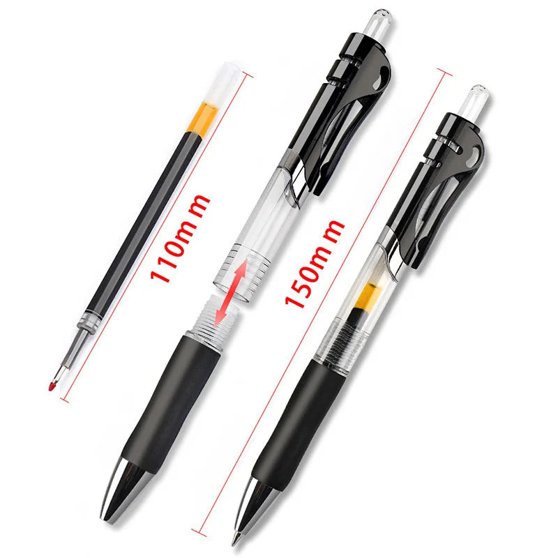 Retractable Ballpoint pen Set Black/red/blue ink for writing 0.5mm Gel Pen refills Office accessories school supplies Stationery