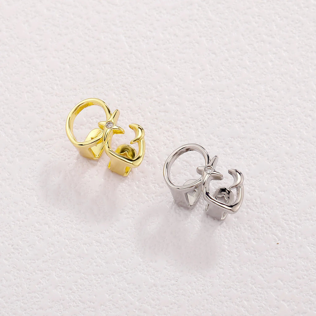 RACHELZ Hip Hop Cute CZ Stone Star Teeth Grillz Braces Gold Color Y2K Elegant Shiny Zircon Tooth Caps For Women Men Punk Jewelry