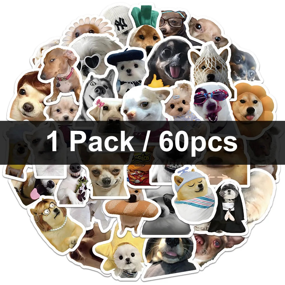 30/60/180 Funny Dogs Stickers Cartoon Cute Decals Toy Stationery Guitar Phone Bicycle Laptop Luggage Car Graffiti Sticker