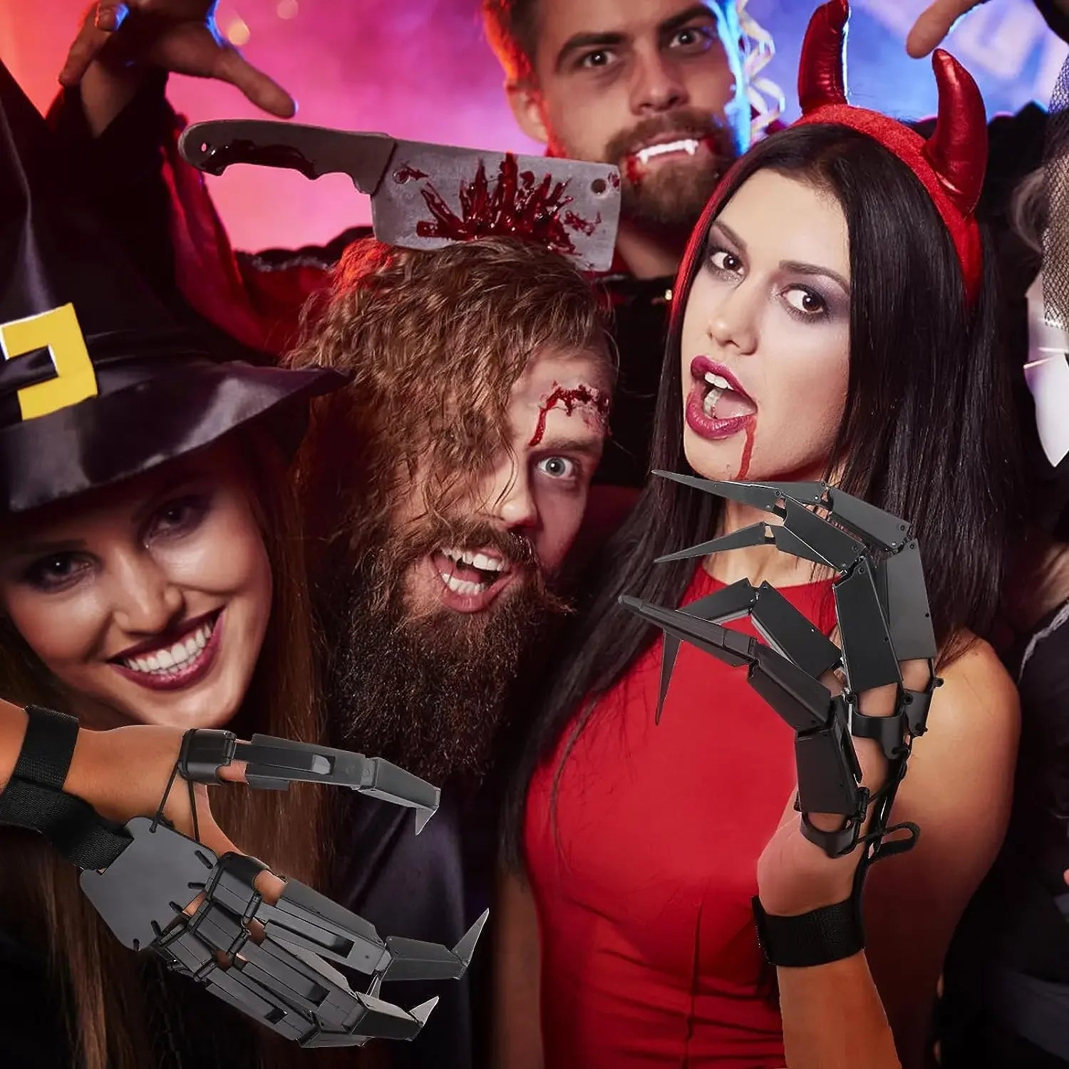 Halloween Articulated Fingers Scary Fake Fingers Skeleton Hand Cosplay Finger Glove Realistic Horror Ghost Claw Prop Party Decor