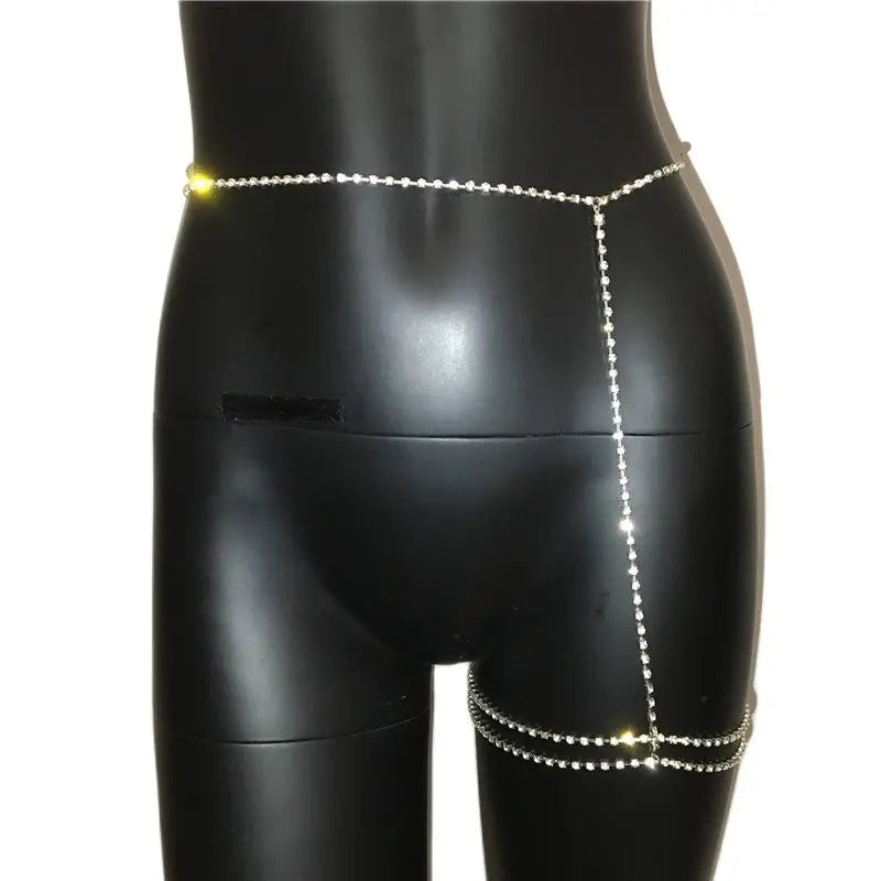 Sexy Metal Body Chain  Hollow Out Bling Rhinestone Patchwork Cover Up, Waist Leg Chain, Festival Accessories For Hot Body Chains