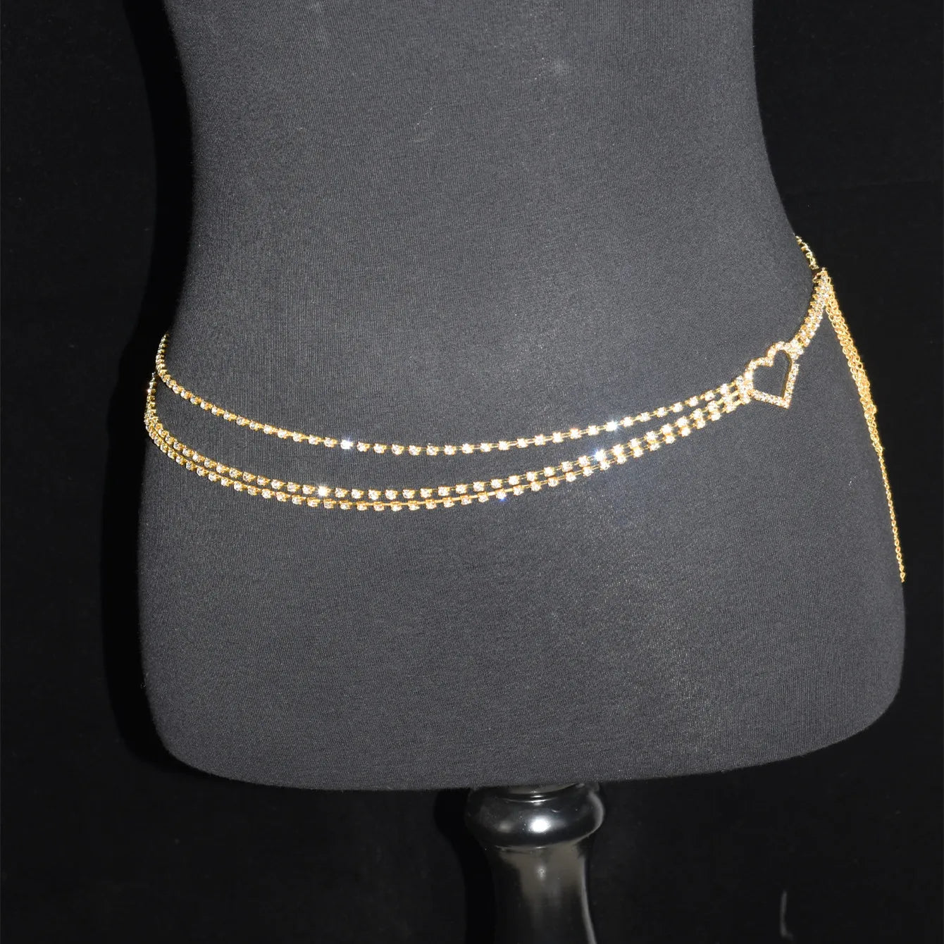 Sexy Shiny Women's Body Jewelry, Fashion Love Crystal Waist Chain With Rhinestone Music, Unique Beach Party Clothing Accessories