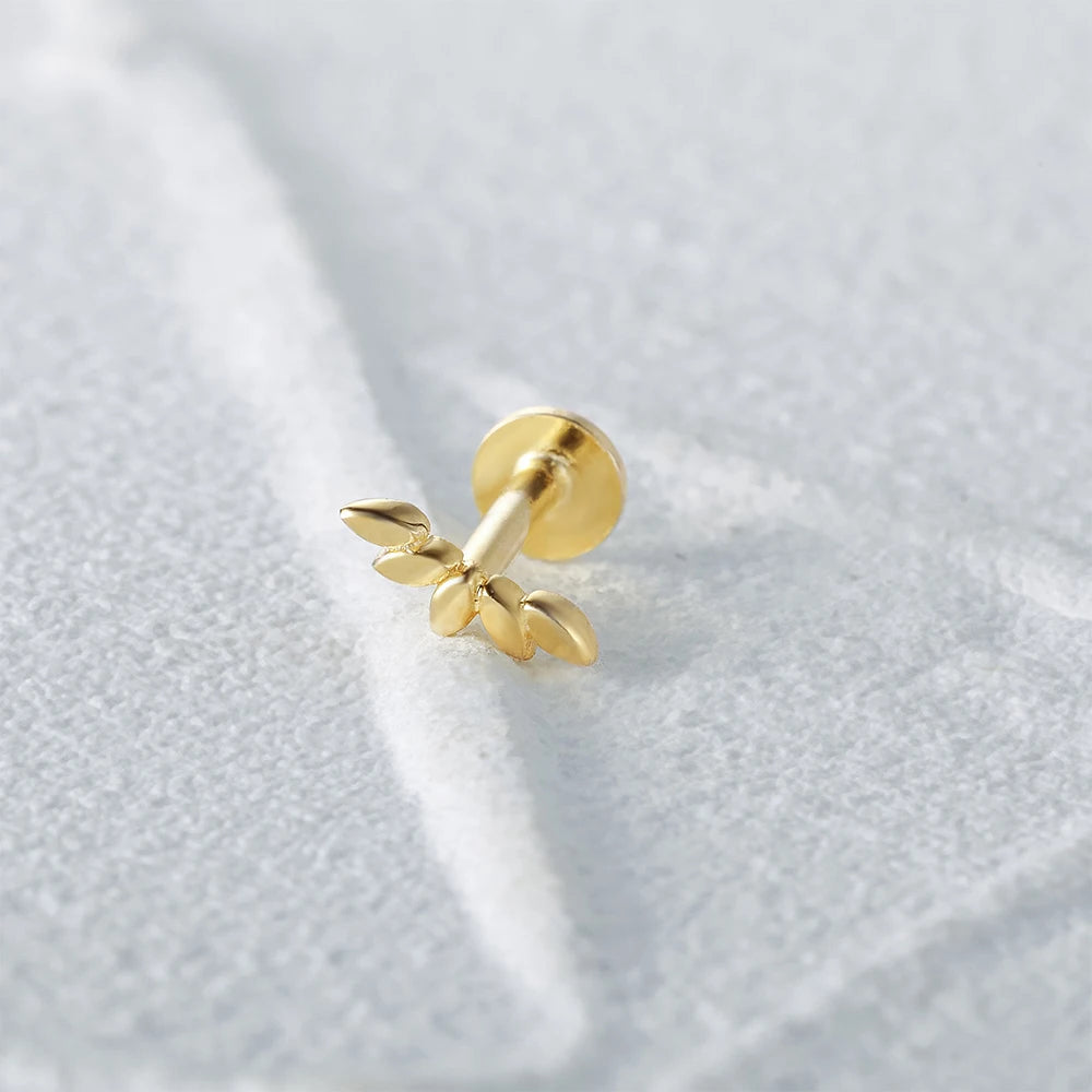 925 Sterling Silver 1pc, Geometry Multi Piercing Stud Earrings For Women, K Gold Simple Elegant Tassel Jewelry, beautiful Gift