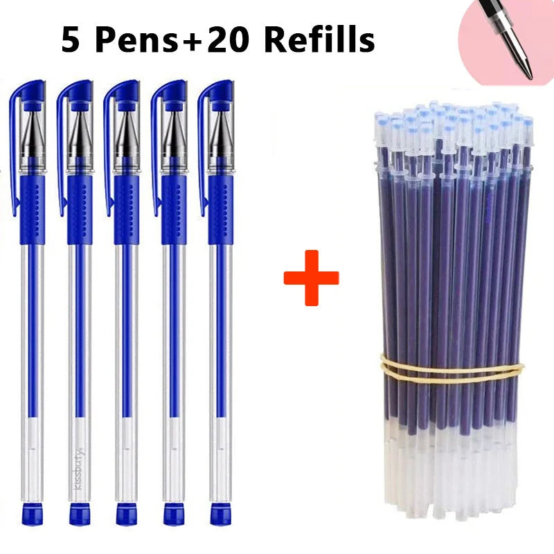 Retractable Ballpoint pen Set Black/red/blue ink for writing 0.5mm Gel Pen refills Office accessories school supplies Stationery