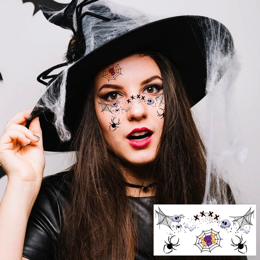 Halloween Blush Face Stickers, Waterproof & Easy to Remove, Cute Temporary Tattoos for Halloween Party Kit, Trendy 8 sheets, Beautiful Halloween Gift 2025