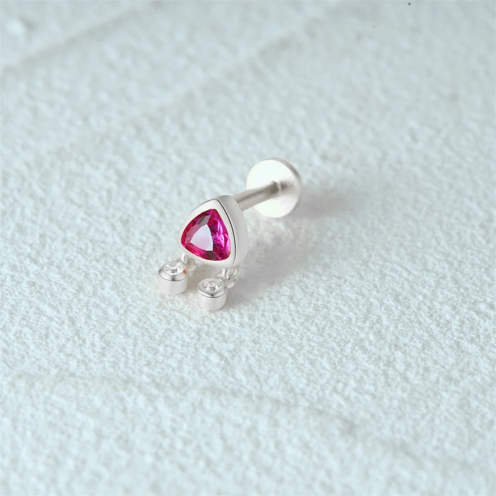 925 Sterling Silver 1pc, Geometry Multi Piercing Stud Earrings For Women, K Gold Simple Elegant Tassel Jewelry, beautiful Gift