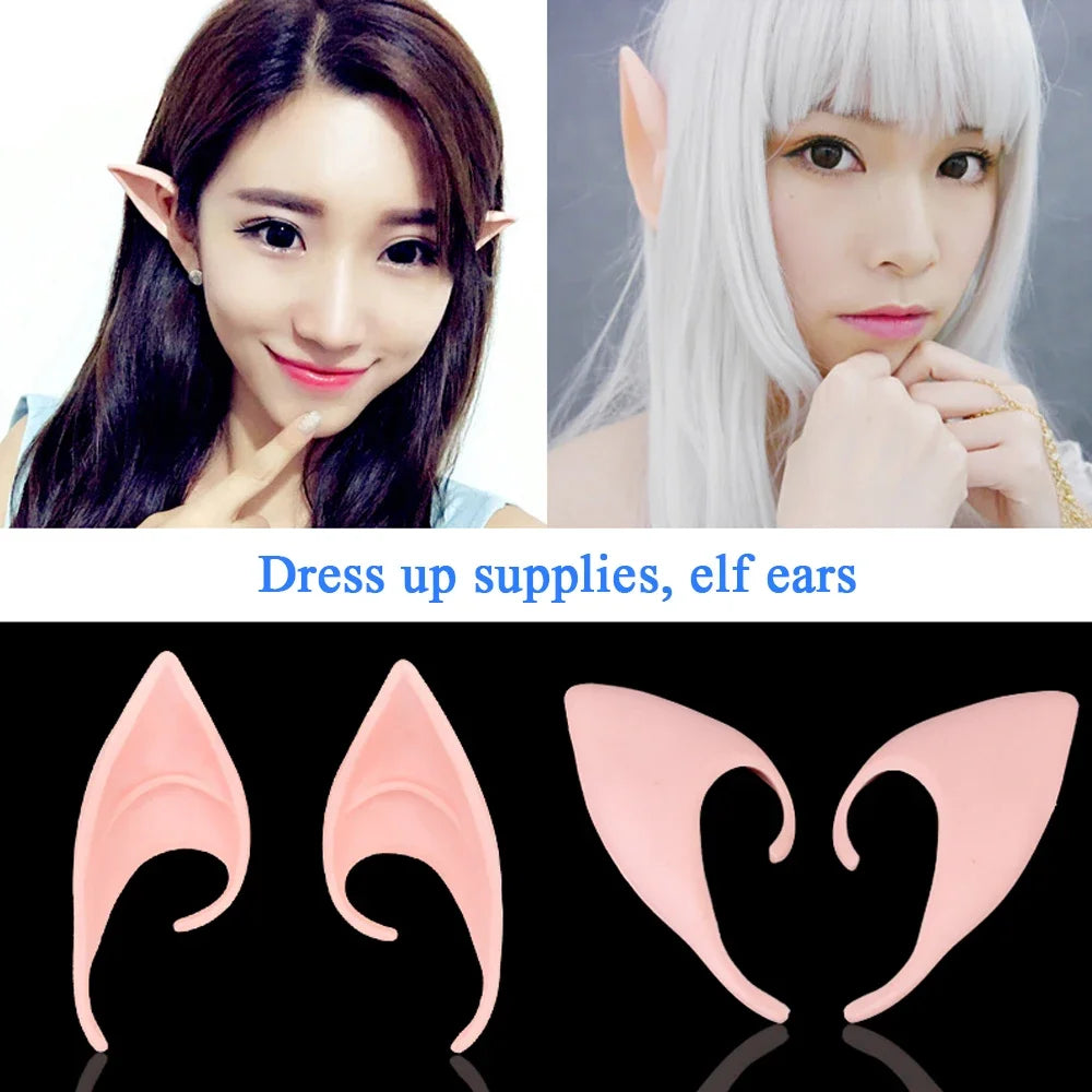 Mysterious Angel Elf Ears Latex Ears for Fairy Cosplay Costume Accessories Halloween Decoration Photo Props Adult Kids Toys