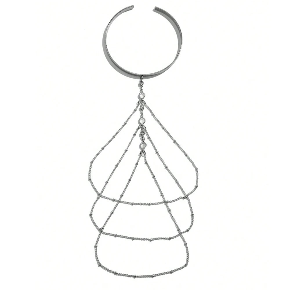 Trendy Arm Schmuck Mode Multi-layered Strass Kette Quaste Oberarm Armband Armbinde Armband Frauen Zubehör