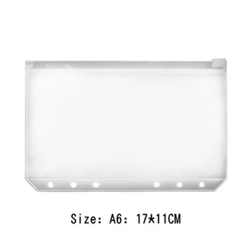 10-1PCS A5 File Holder Standard Transparent A6 A7 PVC Loose Leaf Budget Binder Pouch with Zipper Filing Organizer School Suppli