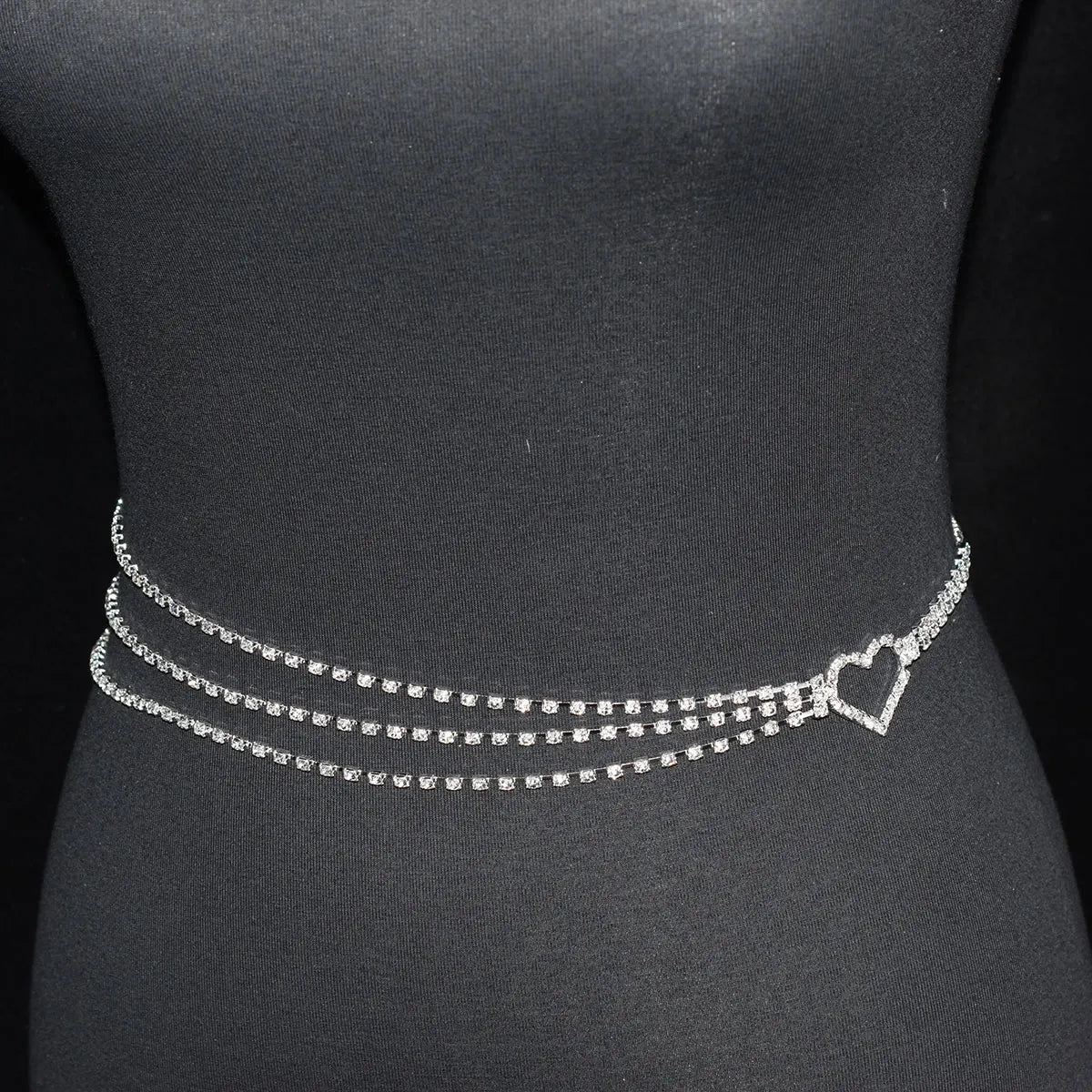 Sexy Shiny Women's Body Jewelry, Fashion Love Crystal Waist Chain With Rhinestone Music, Unique Beach Party Clothing Accessories