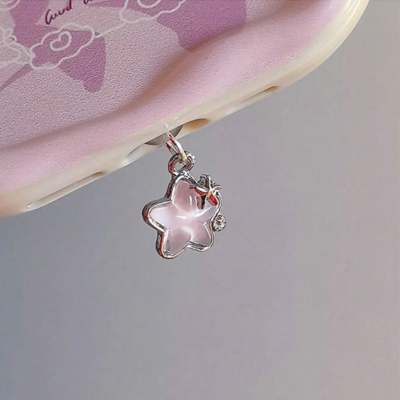 Cute Diamond Star Phone, Stylish Dust plug Accessories Decoration, Hanging Pendant for iPhone And Samsung Type-C Charging Port, Wonderful Girly Gift
