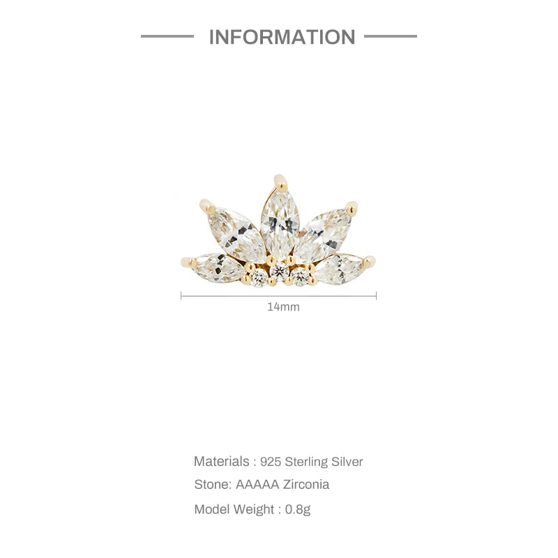 925 Sterling Silver 1pc, Geometry Multi Piercing Stud Earrings For Women, K Gold Simple Elegant Tassel Jewelry, beautiful Gift