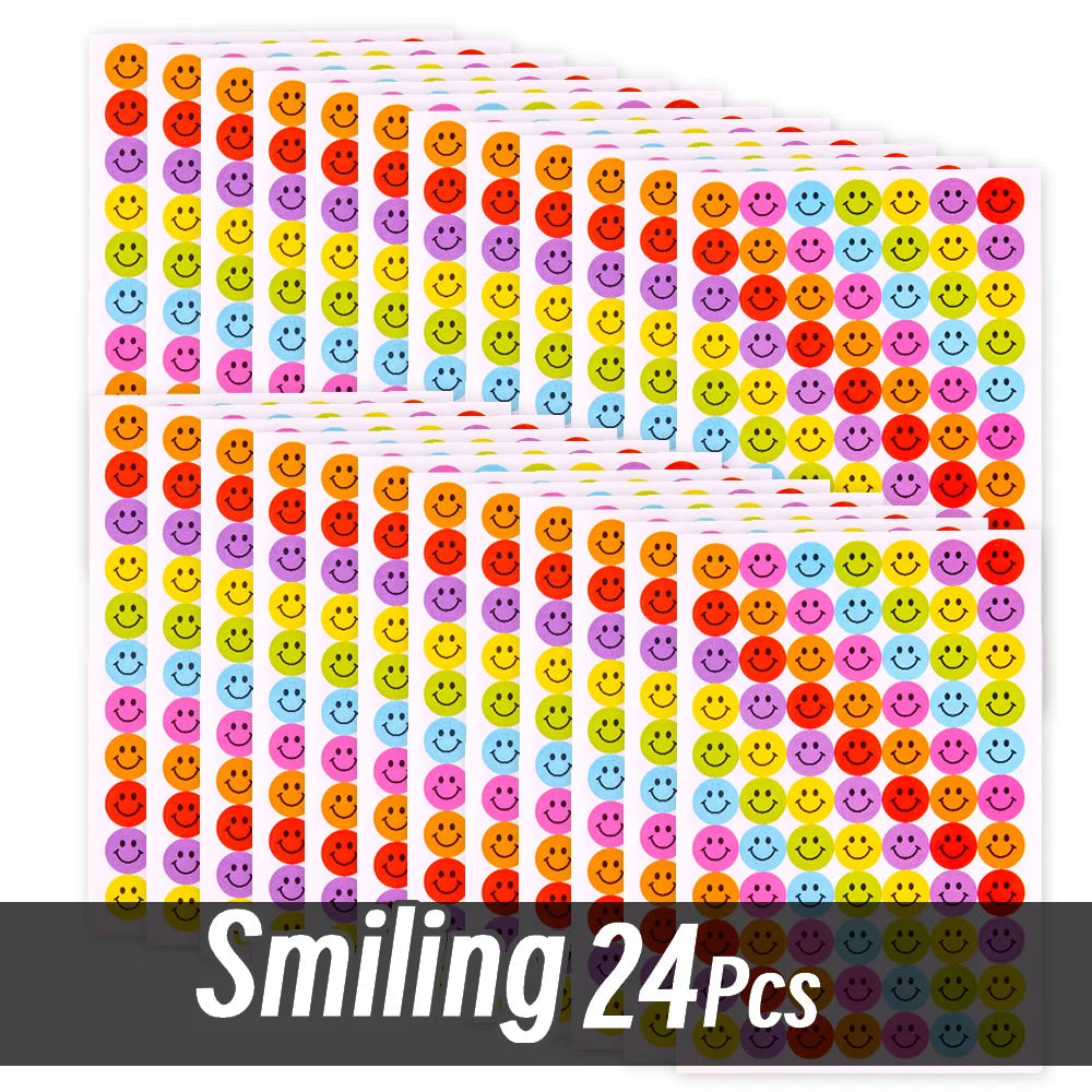 4200 Sheet Heart/Circle/Stars Reward Sign Stickers Pack DIY Skateboard Suitcase Stationery Decals Decor Phone Laptop Gift Toys