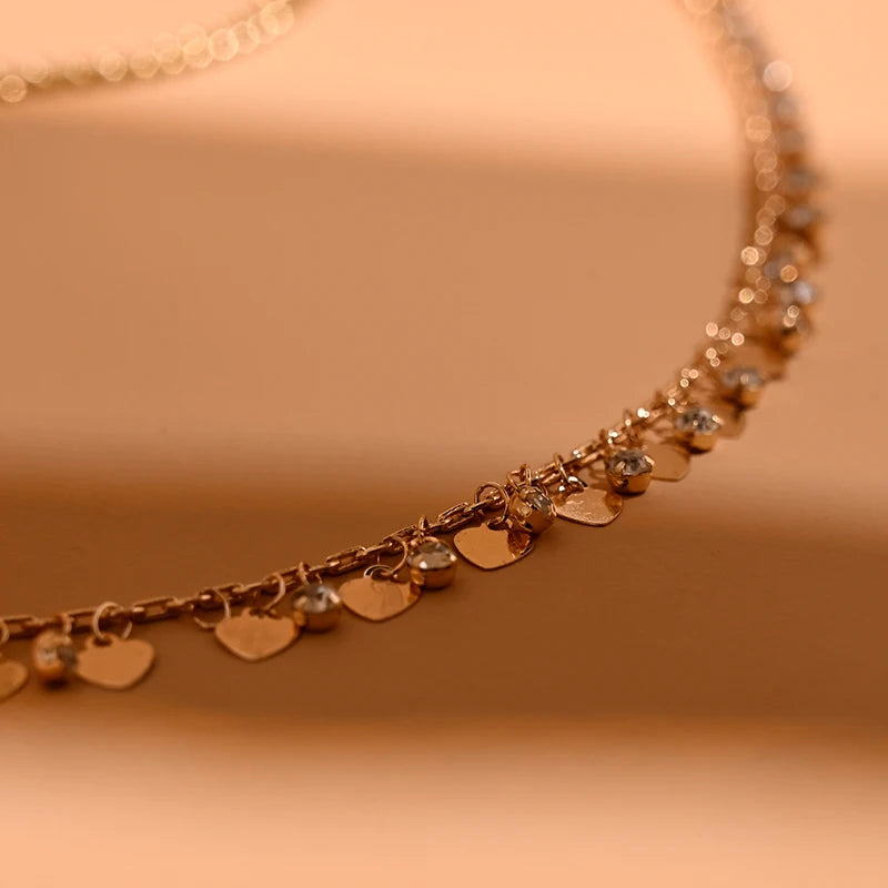 Funkelnde Strass Herz Taille Bauchkette für Frauen Mode Sexy Gürtel Perle Anhänger Bikini Strand Körperschmuck Zubehör