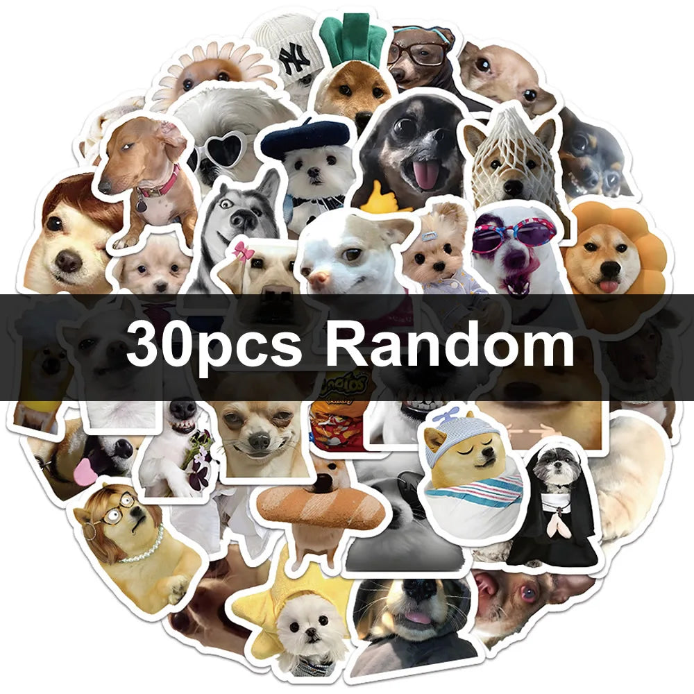 30/60/180 Funny Dogs Stickers Cartoon Cute Decals Toy Stationery Guitar Phone Bicycle Laptop Luggage Car Graffiti Sticker