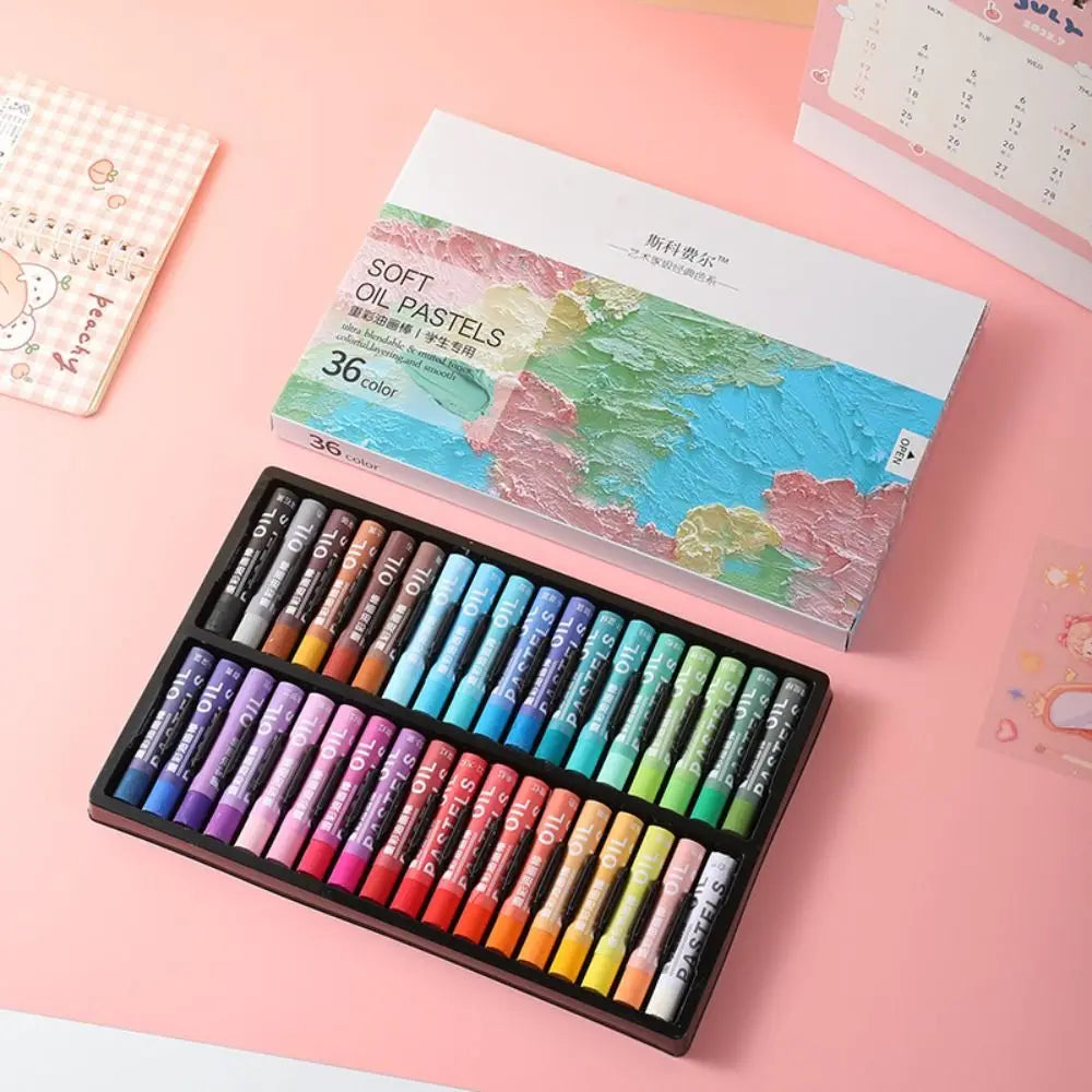 12/24/36/48PCS Colorful Morandi Oil Pastels Professional Macaron Oil Paint Beginner Art Supplies