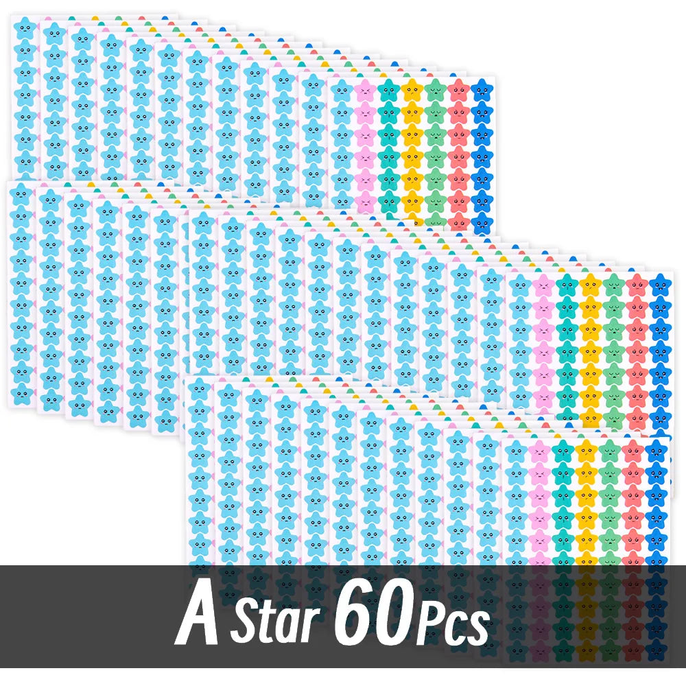 4200 Sheet Heart/Circle/Stars Reward Sign Stickers Pack DIY Skateboard Suitcase Stationery Decals Decor Phone Laptop Gift Toys