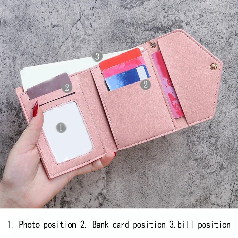 Women'S Wallet Clutch Fashion Leather Short Style Purse Multi Caroslot Coin Purse RFID Blocking Case Rose Gold Pattern
