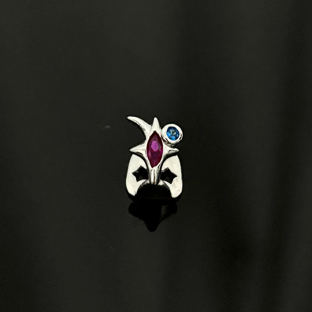 RACHELZ Hip Hop Purple Zircon Star Teeth Grillz Y2K Vintage Single Blue CZ Stone Tooth Caps For Women Men Jewelry Dental Grills