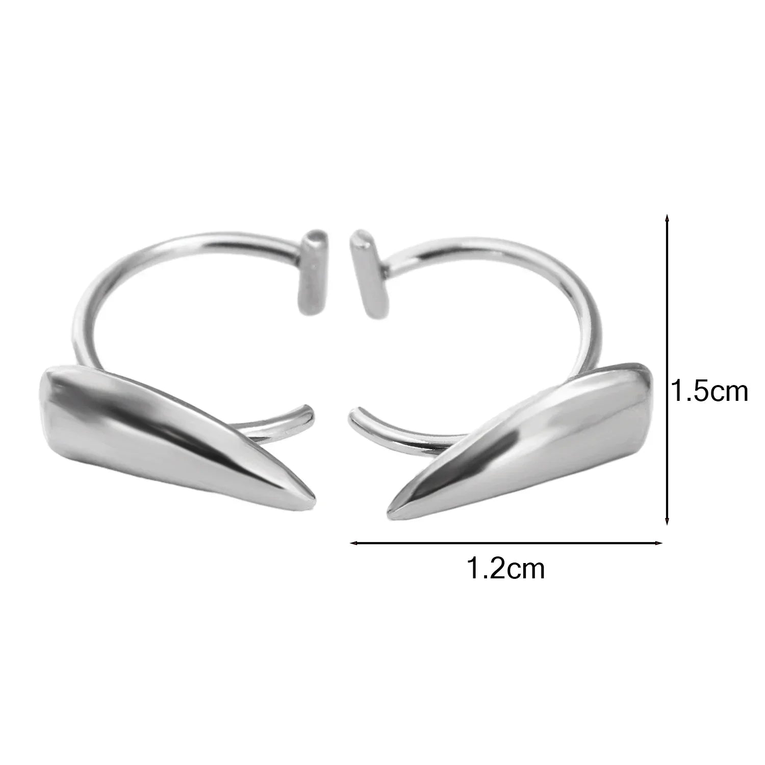 2PCS Stainless Steel Personalised Sharp Teeth Fake Piercing Lip Ring Punk Exaggerated Jewelry for Women Gothic Body Jewelry