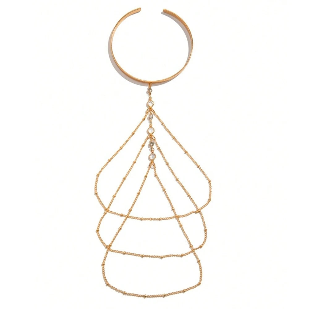 Trendy Arm Schmuck Mode Multi-layered Strass Kette Quaste Oberarm Armband Armbinde Armband Frauen Zubehör