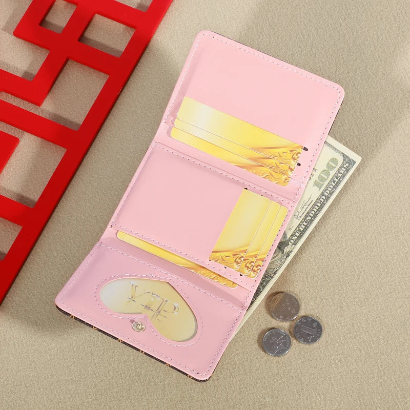 New Wallet Women's Wrist Strap Short Old Flower Zero Wallet Large Capacity Coin Clip Bag Letter Multi Card Card Bag Money Clip