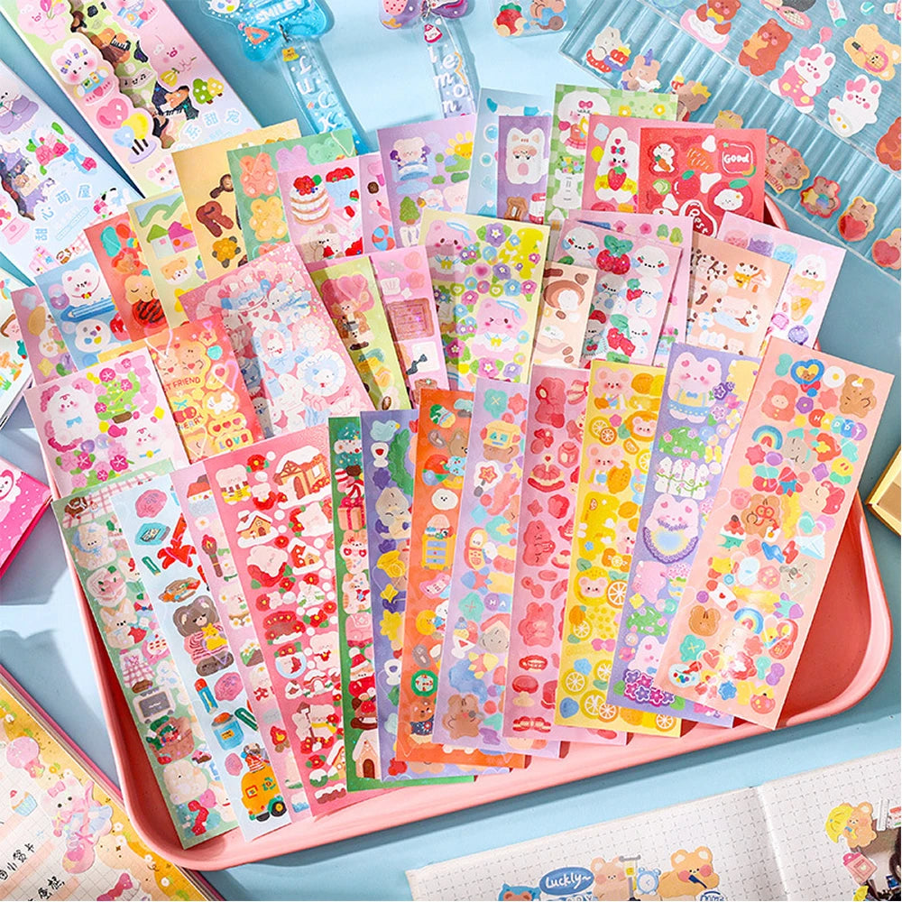 200p Kawaii Stickers for Kids, Cute Stationary Aesthetic Diary Decoration Art Supplies Stickers for Scrapbooking, Beautiful Gifts Sticker