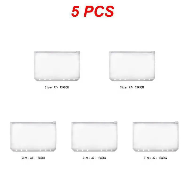 10-1PCS A5 File Holder Standard Transparent A6 A7 PVC Loose Leaf Budget Binder Pouch with Zipper Filing Organizer School Suppli