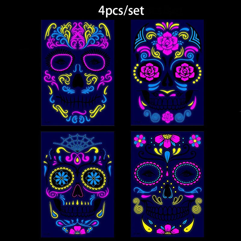 Face Festival Tattoo Costume Party Stickers Halloween Waterproof Temporary Tattoo Stickers Makeup Body Dress Up Decoration
