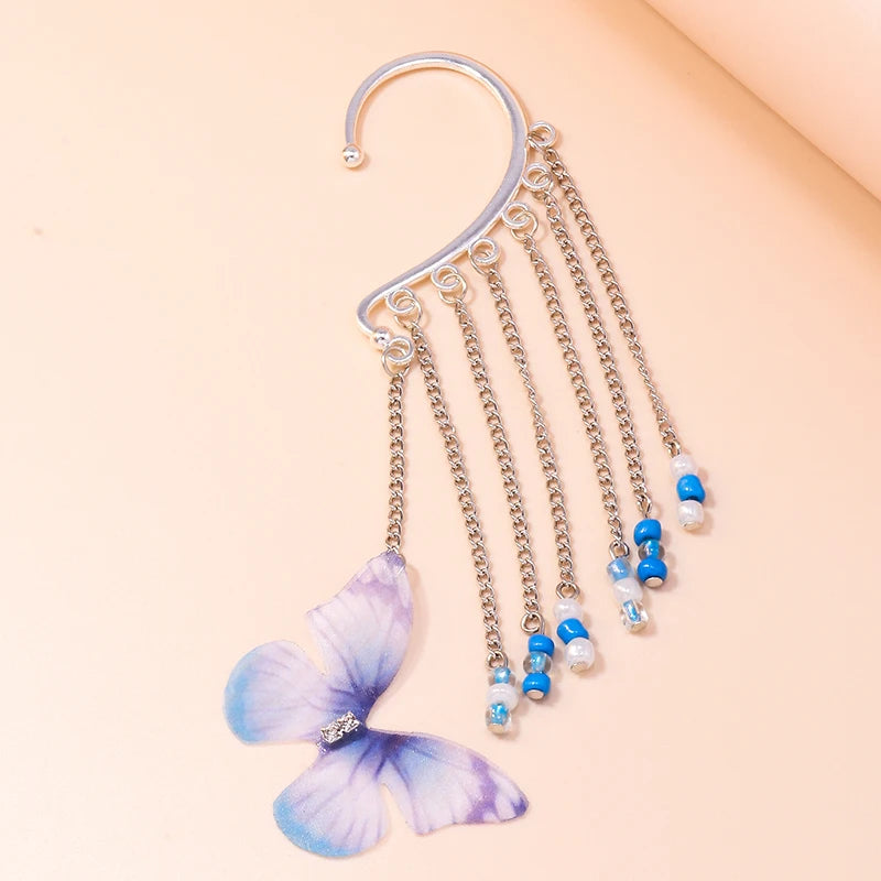 Charm Bohemian Pearls Stone Ear Cuff, Wrap Stud Clip Earrings For Girl, Trendy Earrings Jewelry Bijoux