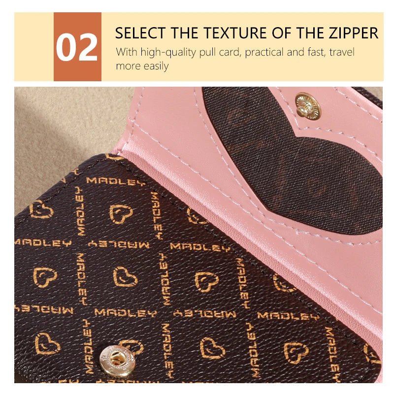 New Wallet Women's Wrist Strap Short Old Flower Zero Wallet Large Capacity Coin Clip Bag Letter Multi Card Card Bag Money Clip