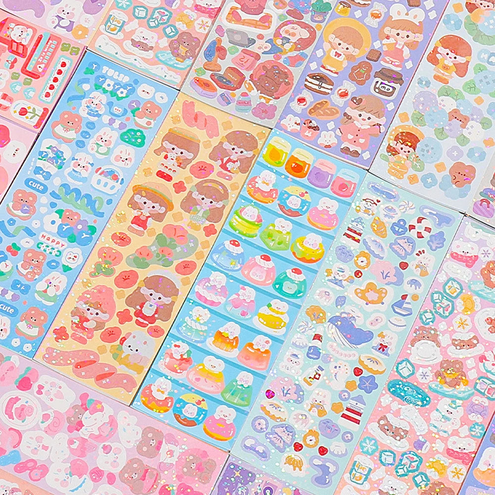 200p Kawaii Stickers for Kids, Cute Stationary Aesthetic Diary Decoration Art Supplies Stickers for Scrapbooking, Beautiful Gifts Sticker