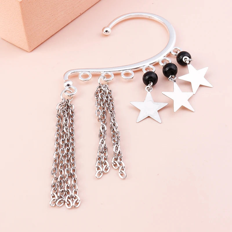 Charm Bohemian Pearls Stone Ear Cuff, Wrap Stud Clip Earrings For Girl, Trendy Earrings Jewelry Bijoux