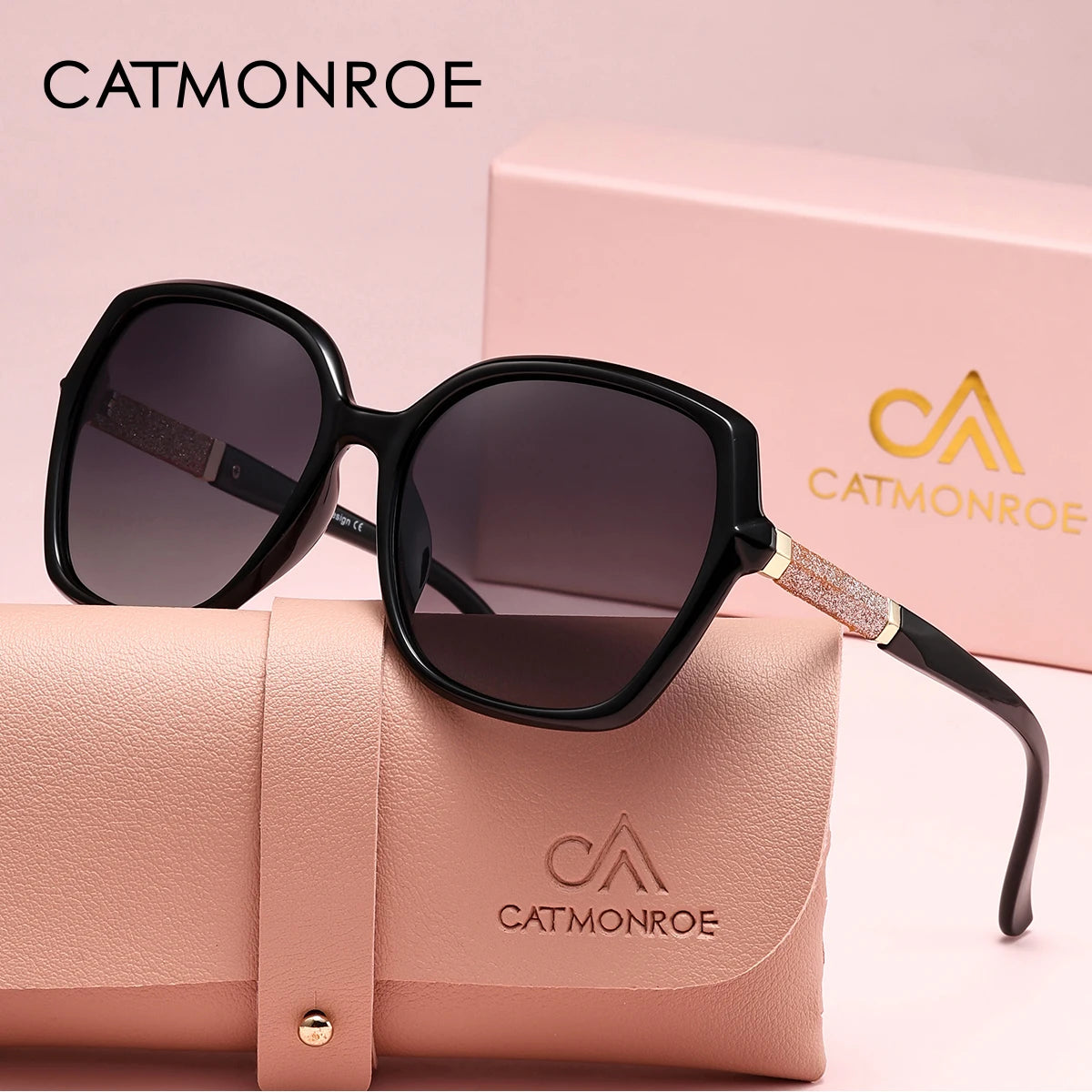 CATMONROE Luxury Polarized Women Sunglasses, Chic Butterfly Frame With Pretty Pink Gift Box Fashion, The Best UV400 Sun Glasses Apparel Accessories