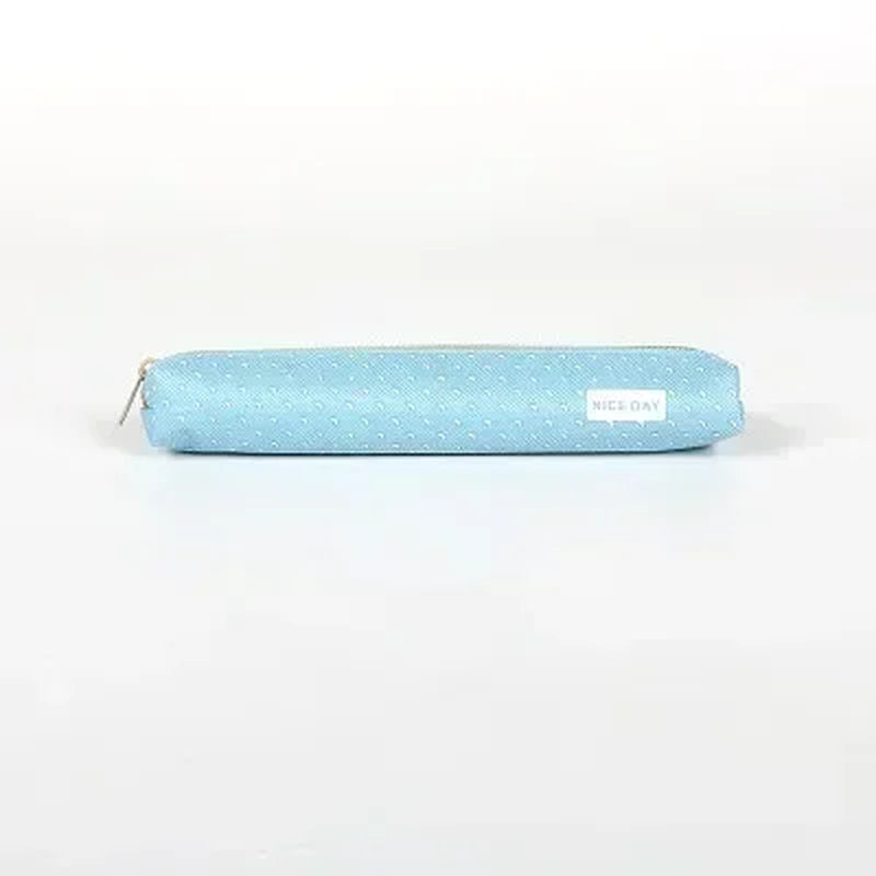 1Pc Korean Cute Stripe Polka Dot Candy Color Pencil Bag Portable Student Stationery Pencil Pouch Girls Back to School Supplies