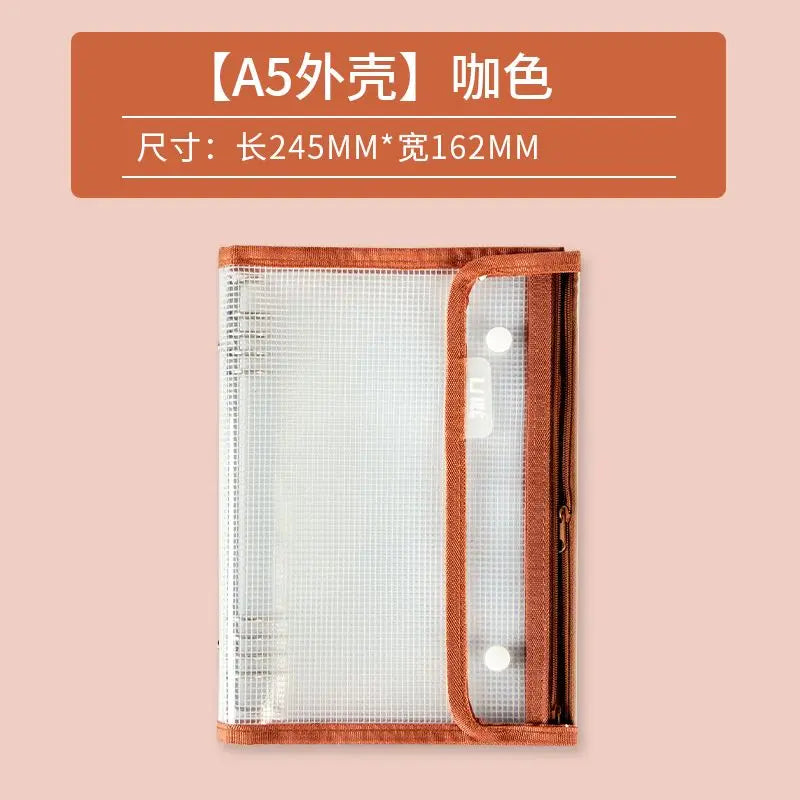 NEWEST Versatile A5 Waterproof Storage Writing Binder Cover with 8 Ring Binder,Clear PVC Refillable Notebook School Office