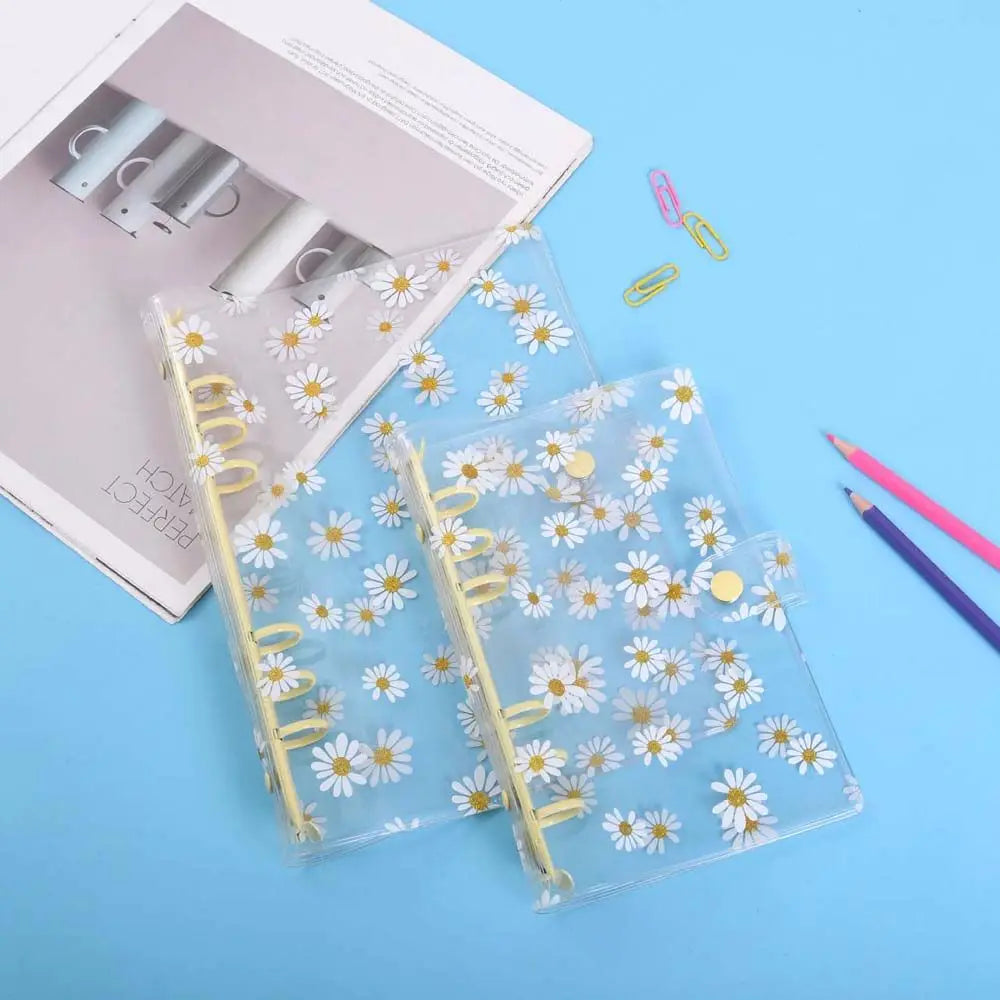 Loose Leaf Ring Student Stationery Journal Binder Binder File Folder Daisy Notebook Binder Literary Binder Shell Notebook Cover