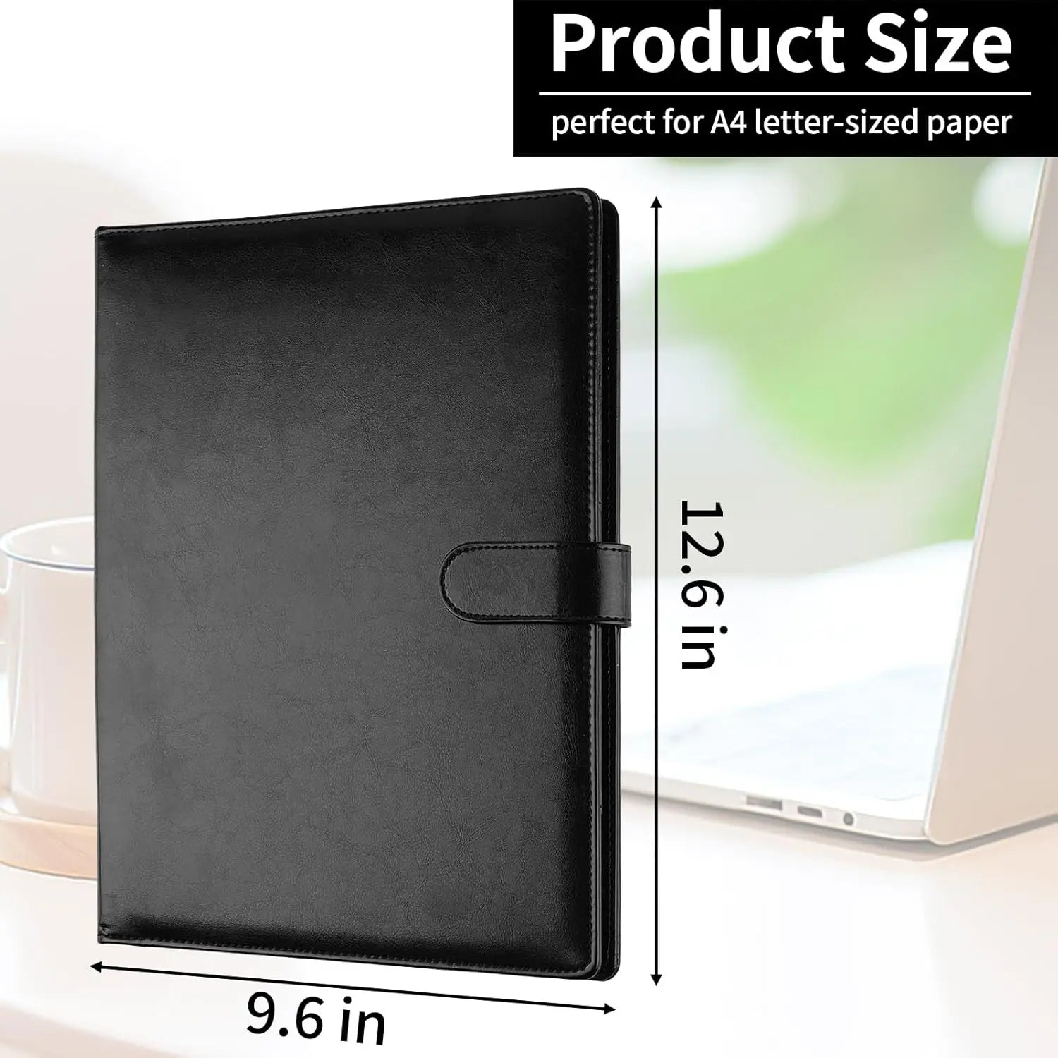 New A4 Letter Size Professional Padfolio with Clipboard, Faux Leather Portfolio Folder Binder, for Business Office Conference
