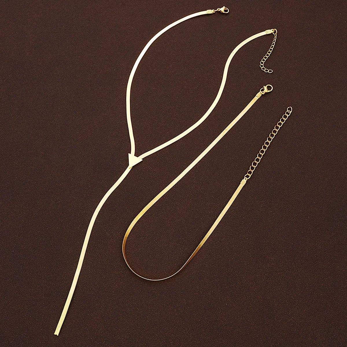New Vintage Sexy Multiler Triangle Long Tassel Necklace for Women Minimalist Goth Gold Color Snake Chain Neck Jewelry Gifts