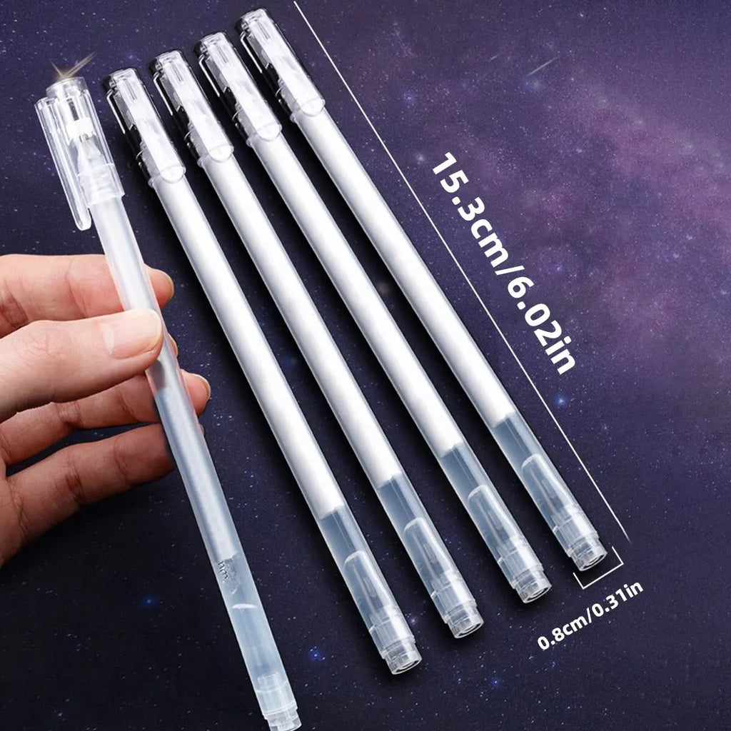 12 Color Large Capacity Needle Highlighter Fine Tip 0.5Mm Gel Pen Drawing DIY Black Cardstock Drawing Marking Diary Doodling